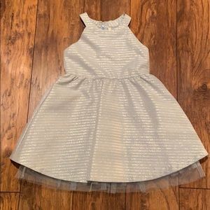 Baby Blue and metallic striped dress, Size 10